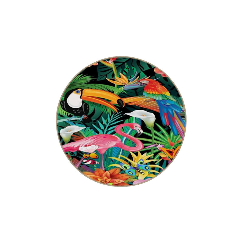 Tapis de sol tissé à motif animalier Forest, Rectangle 8' x 10'
