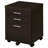 Cappuccino 3-Drawer File Cabinet