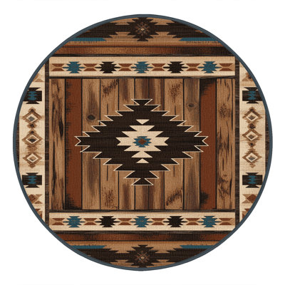 Washable Western Ranch Southwestern Area Rug