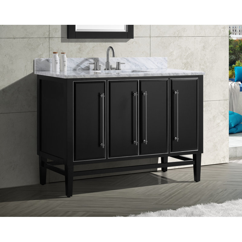 Mason 48'' W Single Bathroom Vanity Base, Black