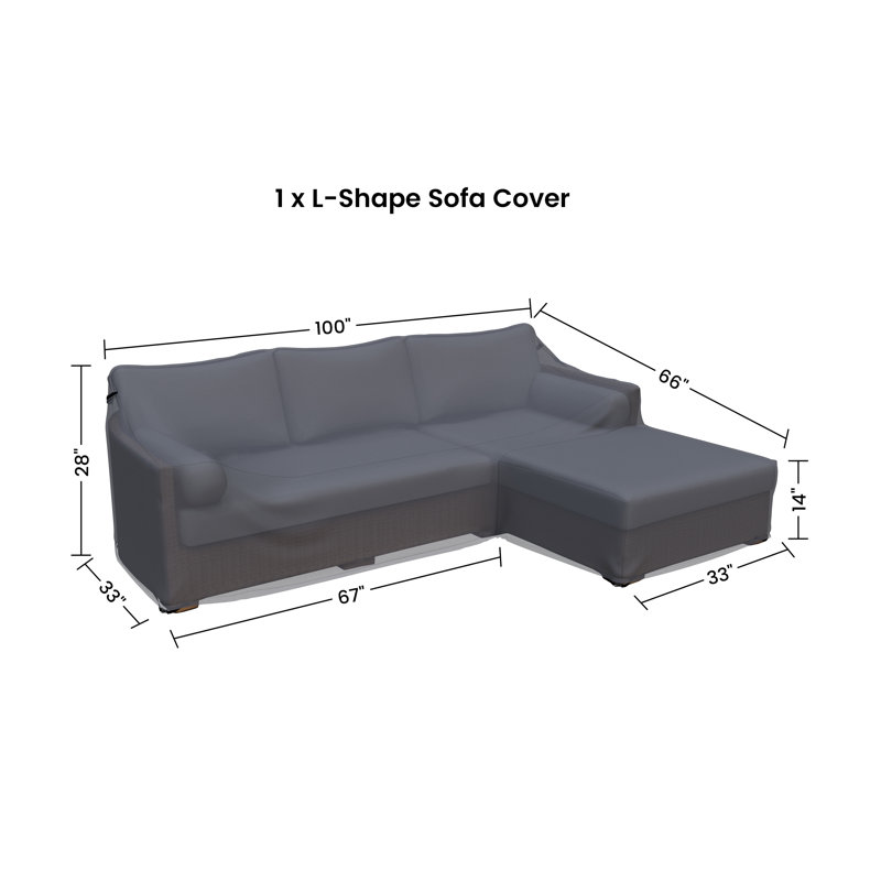 Housse pour canapé modulaire d'extérieur en L 99,7 po Maddie