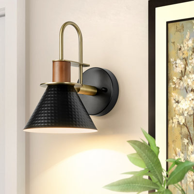 1-light Honeycomb Shade Armed Wall Sconce