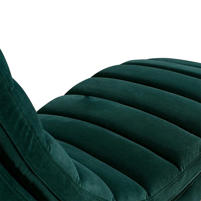 Elegant S-shaped solid wood chair, Dark Green