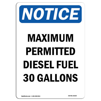 Maximum Permitted Diesel Fuel Sign