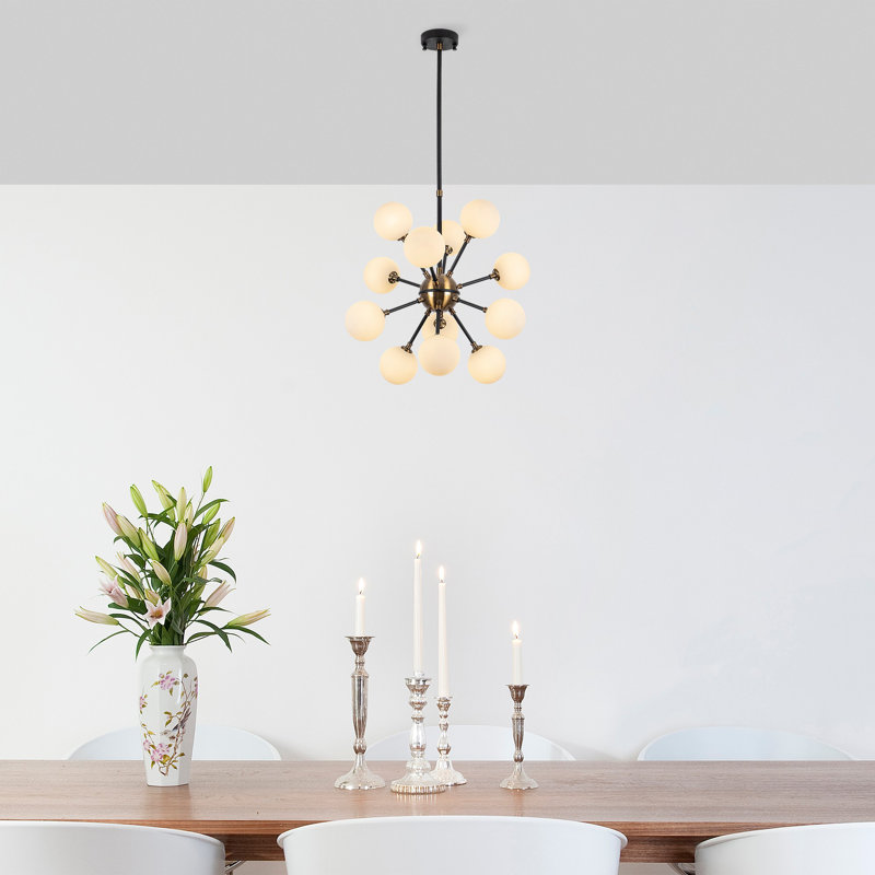 Lustre sphérique Spunik à 12 lumières Beiler, H 20 po x l 20 po x P 21 po, gris
