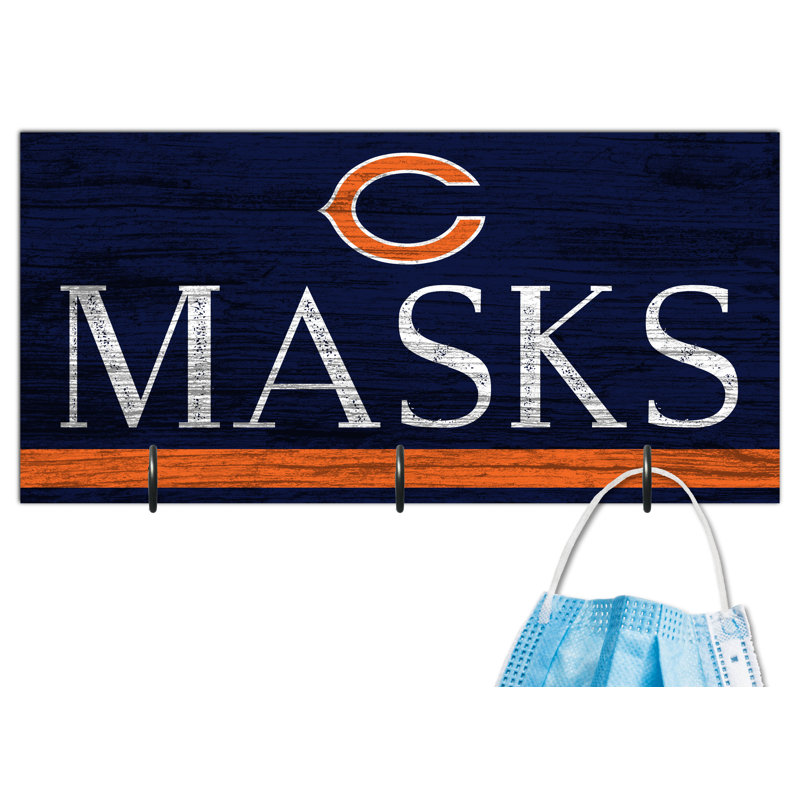 3 - Hook Wall Mounted Coat Rack, Chicago Bears