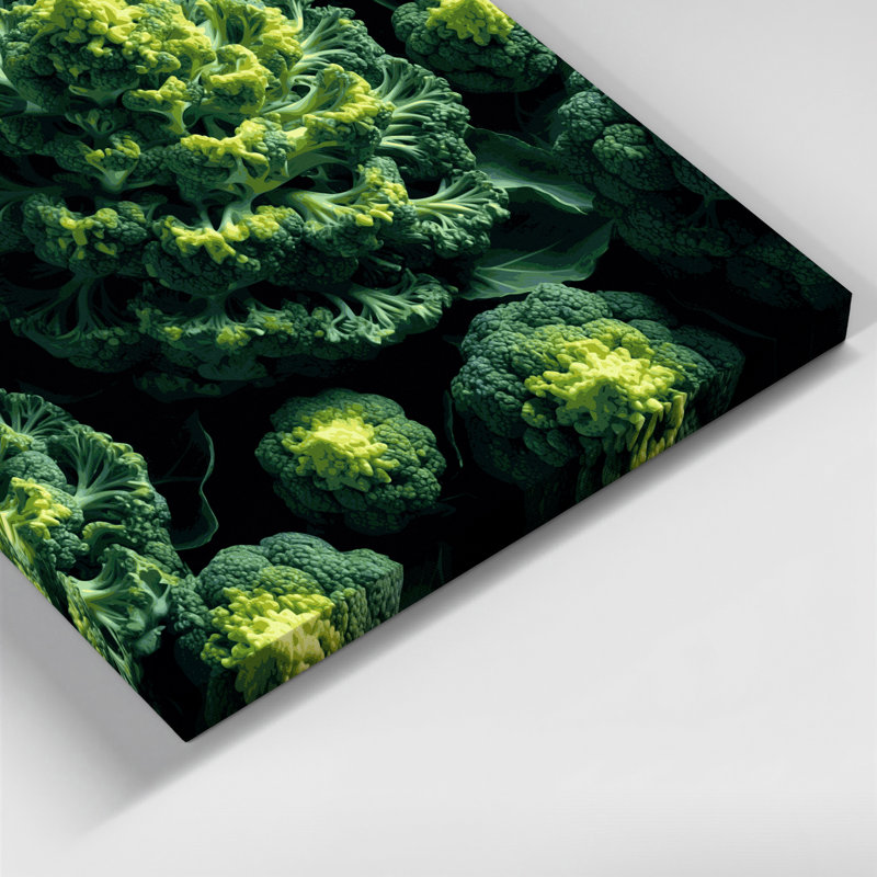 Légumes, art mural sur toile vert Romanesco, H 16 po x l 20 po