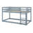 Solid Rubber Wooden Floor Bunk Bed With Ladder And Strengthened Slats-1082374741