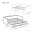 Structure de lit de jour extensible rembourrée avec couchette-238455737