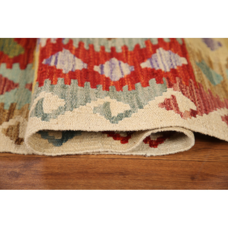 Geometric Kilim Wool Area Rug 8x12