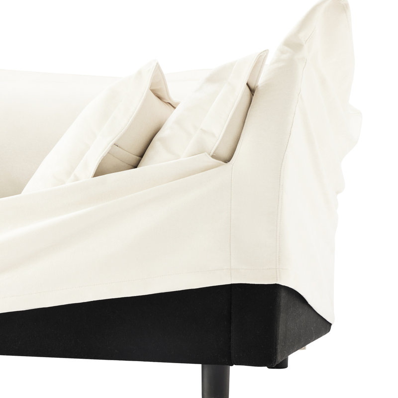 Fauteuils crème en chenille pour recoins de lecture - Fauteuils d'appoint à assise profonde et coussins doux, tissu