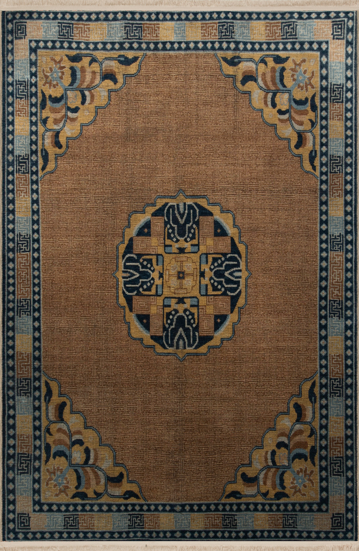 Bloomsbury Market Brown-Blue Themed Traditional Motif Patterned ...