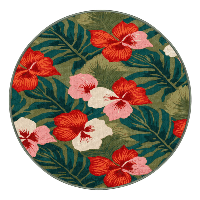  Tapis lavable Anthurium Hawaiian, Rond 4 pi