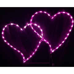 Valentine's Day Double Heart Holiday Lighted Display