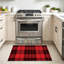 Tapis d'intérieur décoratif à carreaux tartan noir lavable à la machine-504870377