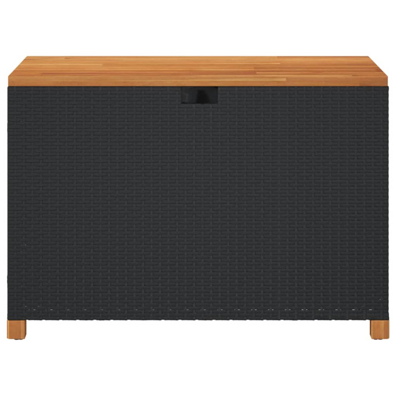 Boîte de terrasse pour patio en osier, H 24,8 po x l 43,3 po x P 21,7 po, Noir