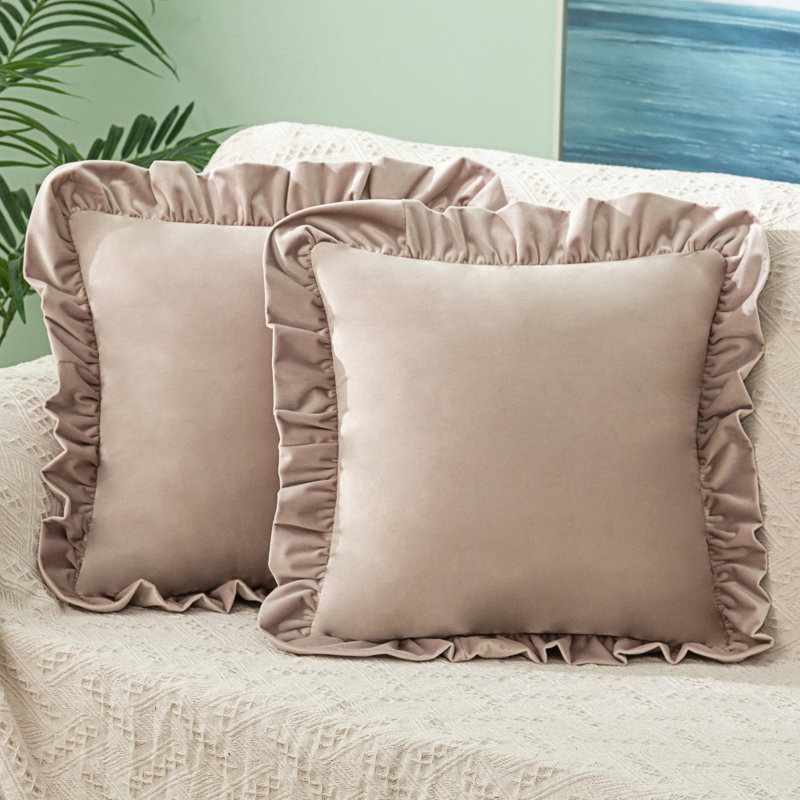 Velvet Reversible Throw Pillow, Champagne