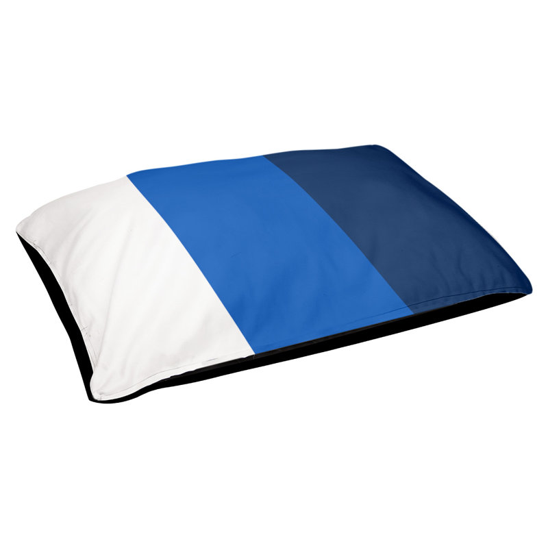 Coussin Designer, Blanc / bleu royal / bleu marine, Moyen (L 30 po x l 40 po)