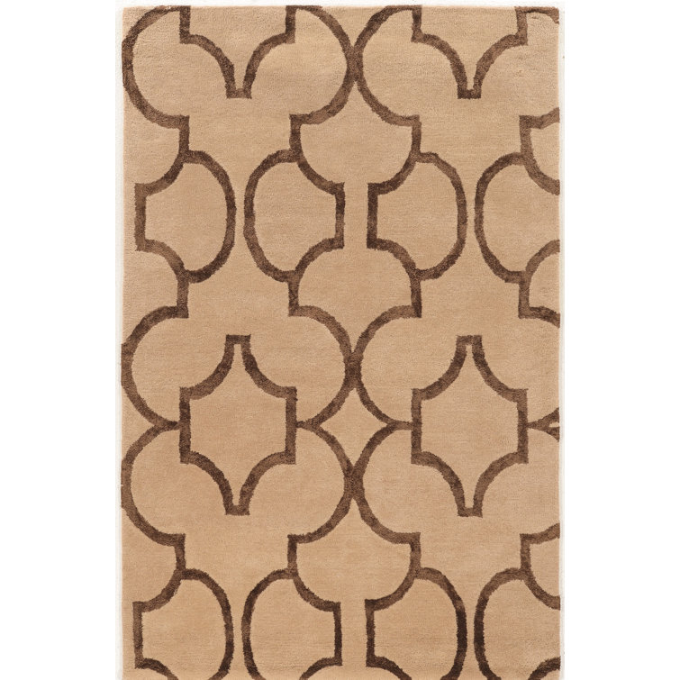 Tapis beige / brun en laine touffeté à la main Andric