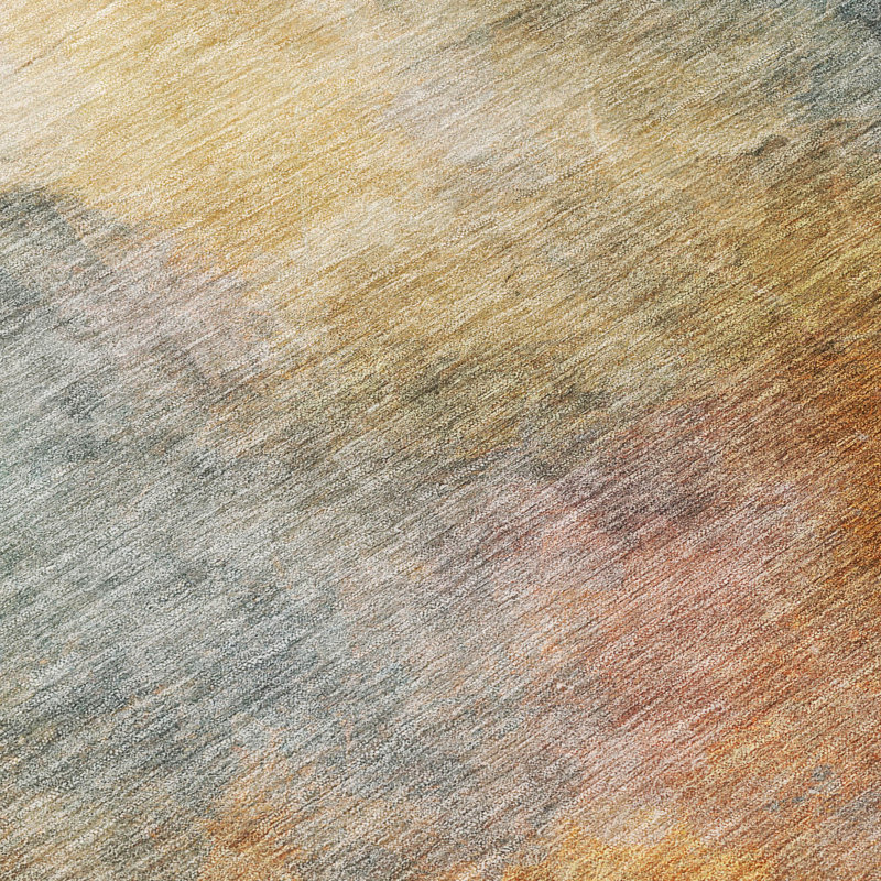 Machine Washable Indoor/Outdoor Chantille ACN2883 Abstract Rug, 8' Round, Copper