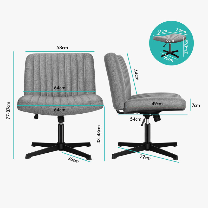 Office Chair with Ottoman, Grey