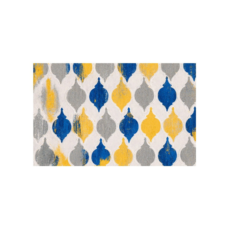 Moroccan Lantern Pattern Design Bath Rug, 16L X 24W