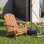 Chaise Adirondack pliante surdimensionnée (brun clair) - Chaise de patio en bois de pruche massif pour terrasse de jardin, de cour et de piscine