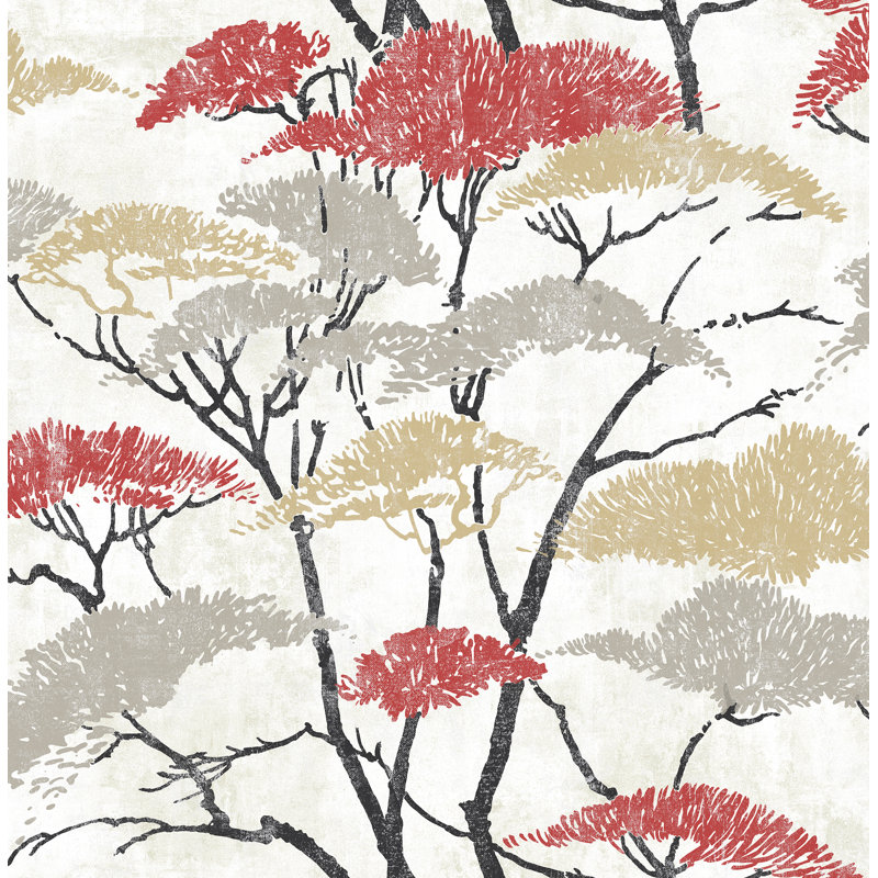 Rouleau de papier peint métallisé 33 pi x 20,5 po Havoc, Noir/doré métallique/cassé-blanc/rouge