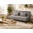 66.1 Inch Futon Sofa Bed, Comfortable Linen Futon Sofa Bed With 2 Pillows, Convertible Sofa Bed For Living Room, Gray