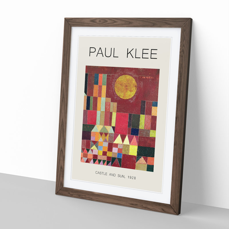 Slot Og Sol by Paul Klee - Picture Frame Painting, 65cm H x 48cm W x 2cm D, Walnut
