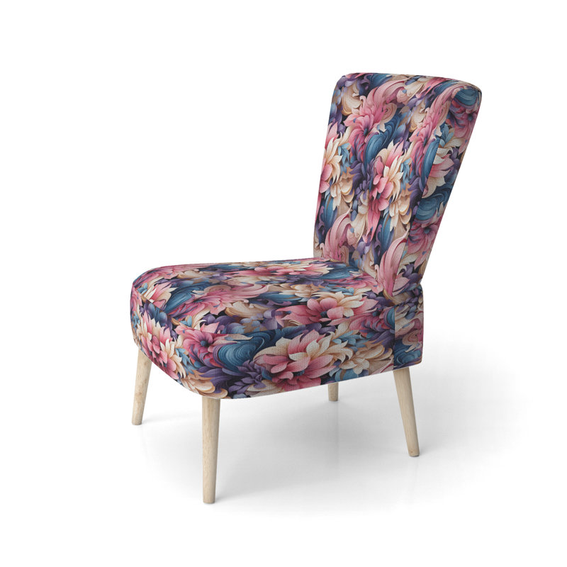 Chaise d'appoint rembourrée bohémienne rose et bleue