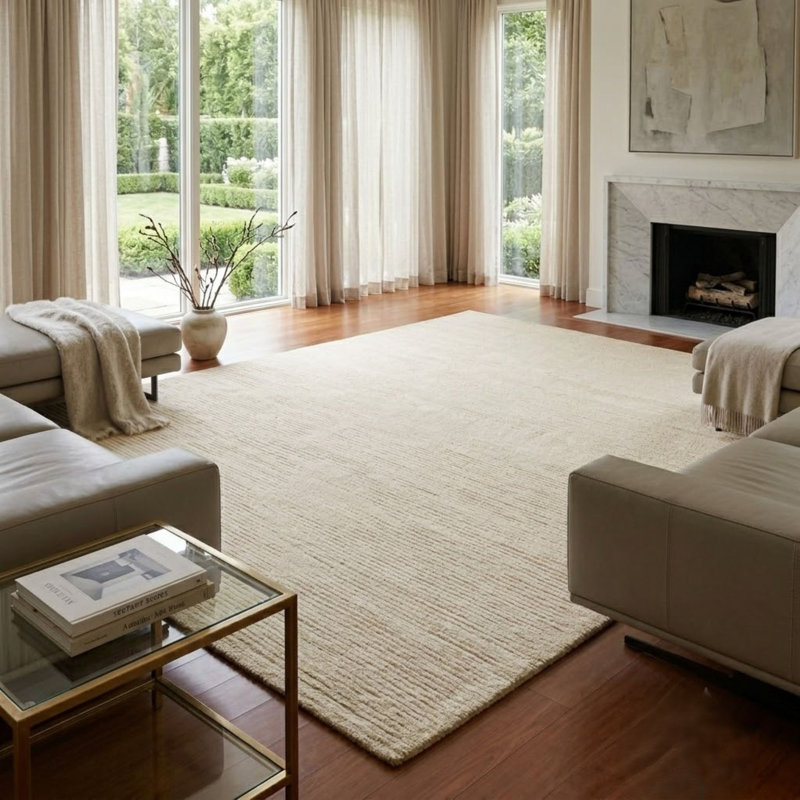 Tapis en laine crocheté à la main Chappelka, Rectangle 2 pi x 3 pi