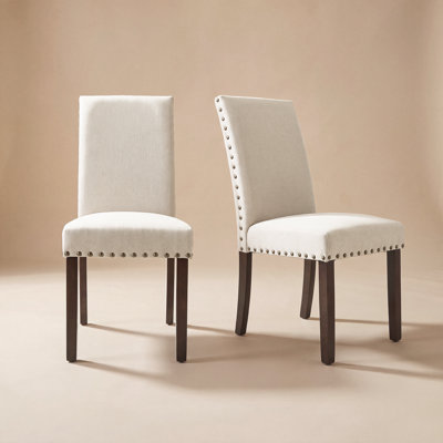 Chaise de salle à manger en lin Bontrager H 20 po - Chaise d'appoint rembourrée Parsons