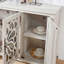 Armoire de rangement autoportante autoportante, buffet en MDF, portes sculptées en miroir en acrylique, tablette réglable, comptoir spacieux, sangles anti-basculement, assemblage facile dans la cuisine du couloir du salon