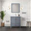 Ensemble de meuble-lavabo moderne avec robinet et miroir-1075444334