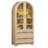 71" High Arched Cabinet With Glass Doors,  Storage Wooden Pantry With 4 Shelves & 2 Drawers, With LED Lighting-1586447005