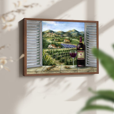 Rouge toscan et vignoble - reproduction encadrée - réarmable