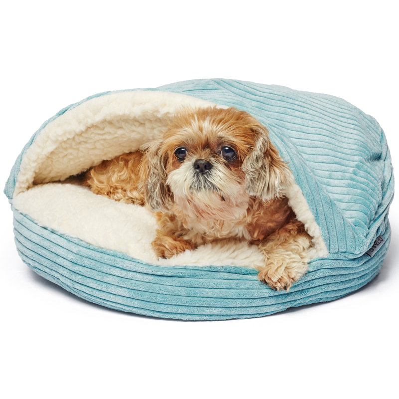 Lit à chien burton velours côtelé sherpa, Moyen (H 5 po x l 25 po x P 25 po), Bleu marine