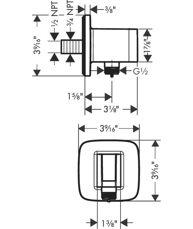 FixFit Handheld Shower Wall Outlet Thread Connection