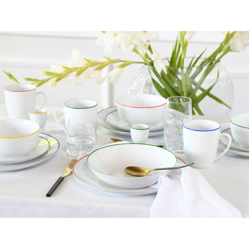 Luna Color Line Piece Porcelain Dinnerware Set - Service for 4