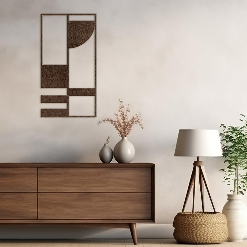 Décoration murale en métal, Bronze, H 30 po x l 15 po x P 0,05 po