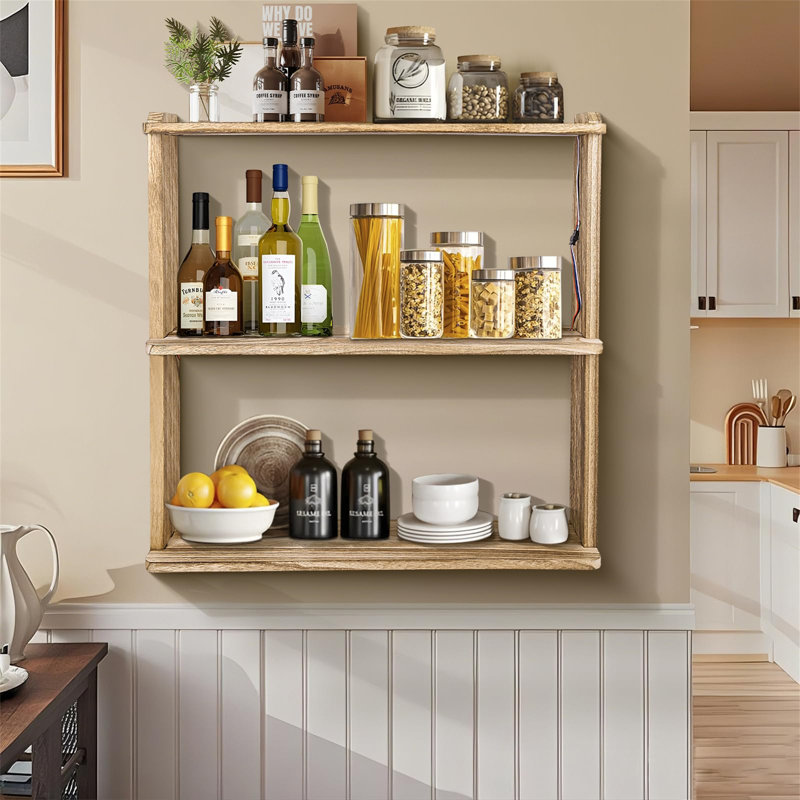 Metro Lane 3-Tier Floating Shelf With LED Lights | Wayfair.co.uk