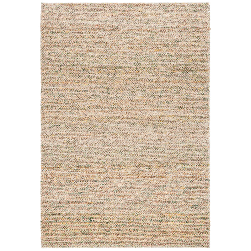 Bohemian Hand Woven Jute/Wool Rug in Brown, Rectangle 3' x 5'