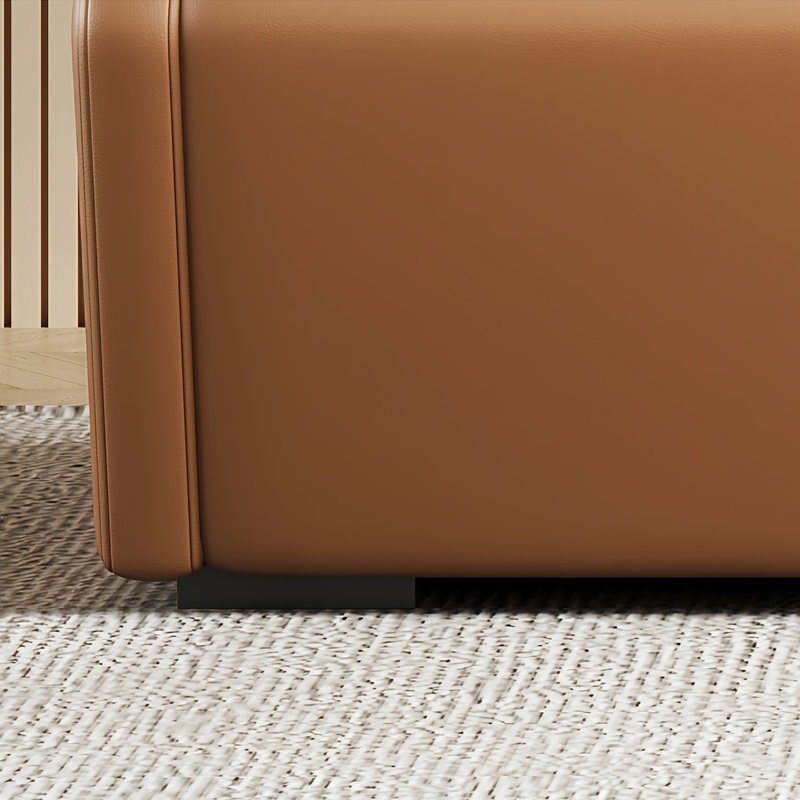 Banc de bout de lit moderne crème et minimaliste, Orange
