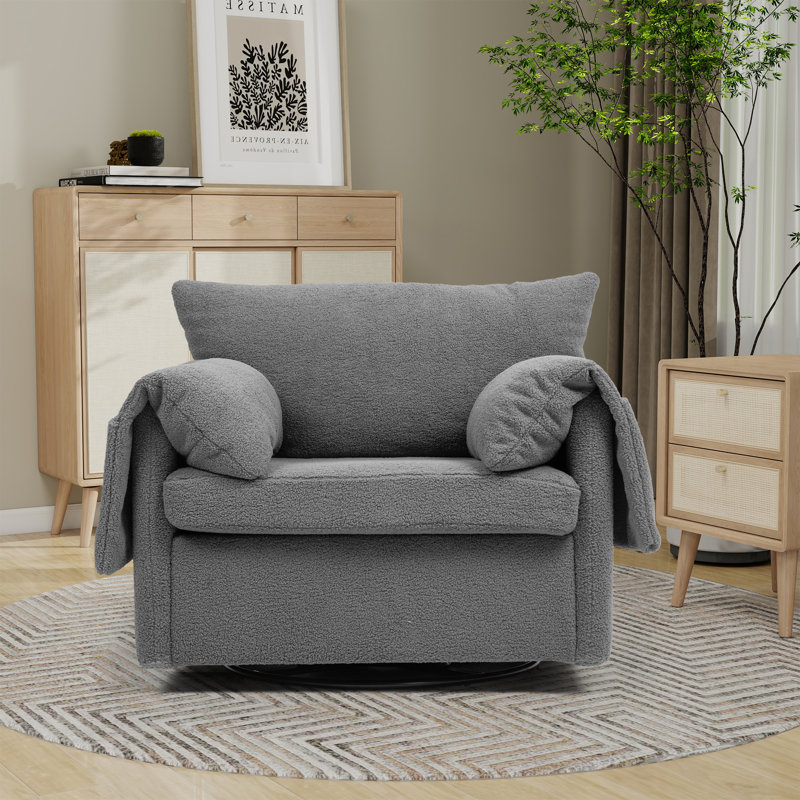 Large canapé rembourré simple avec accoudoirs pivotants, Gris