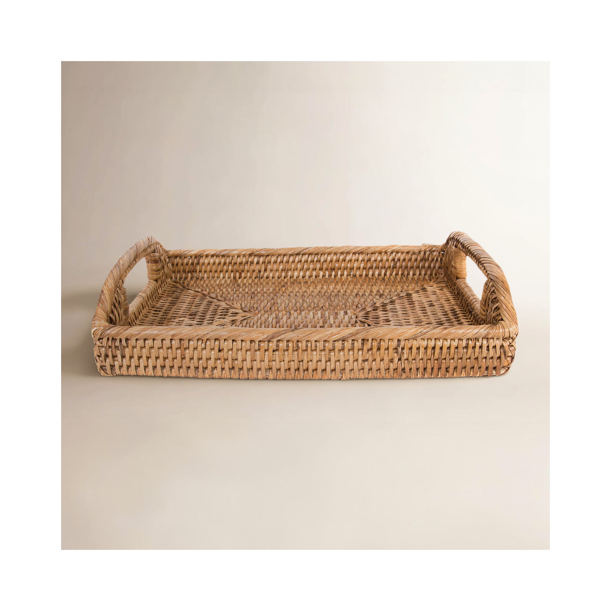 Panya Rattan Tray - Set of 1, Honey Brown