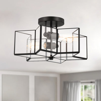 2 - Light 16.14'' Unique/Statement Star Semi Flush Mount