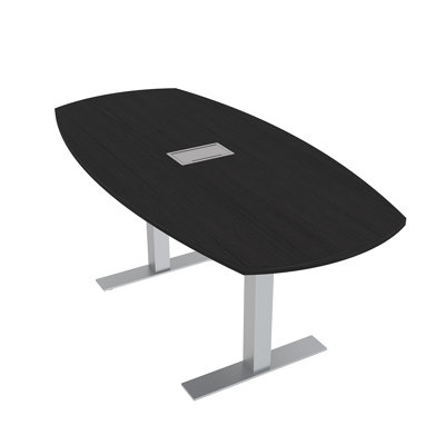 Table de conférence Arc Boat avec bases en T en métal et modules de données