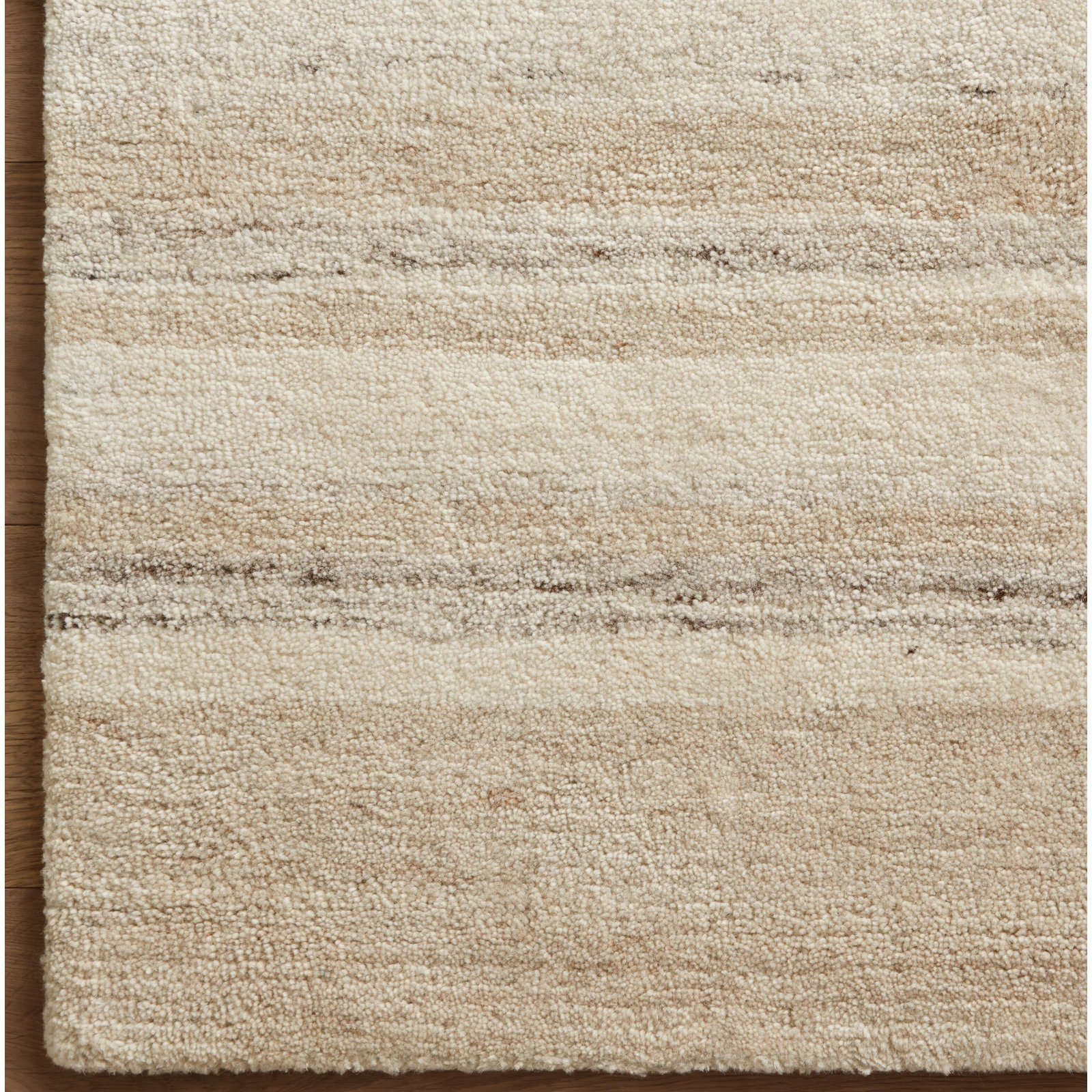 Amber Lewis x Loloi Rocky Natural Sand Abstract Rug, Square 1'6"