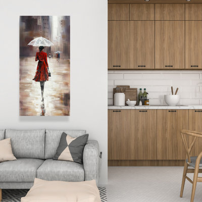 Quiet walk in the rain - Contemporary Canvas Art | Home Decor